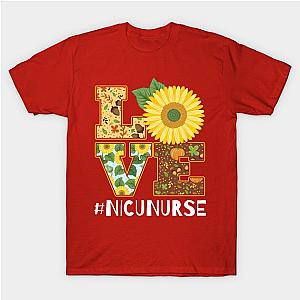 Love Sunflower NICU Nurse Birthday Thanksgiving Xmas T-Shirt TP1201