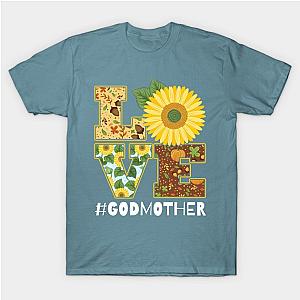 Love Sunflower Godmother Birthday Thanksgiving Xmas T-Shirt TP1201