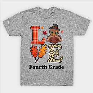 Love Fourth Grade Student Teacher Christmas Funny Gifts T-Shirt TP1201