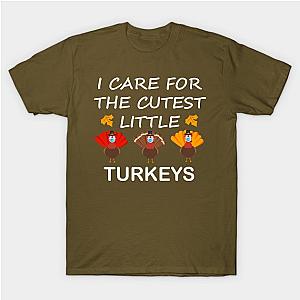 I Care For The Cutest Little Turkeys Shirt/ Thanksgiving Nurse T-Shirt/ Nursing Student Fall Nurse Thanksgiving Tee T-Shirt TP1201