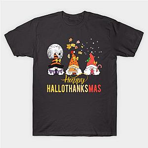 Happy Hallothanksmas Halloween Thanksgiving Christmas Xmas T-Shirt TP1201