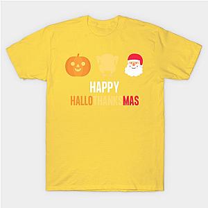 Happy Hallothanksmas Halloween Thanksgiving Christmas T-Shirt TP1201