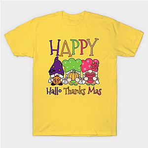 Happy Hallo Thanks Mas, Funny Holiday Combo, Funny gnome, Halloween, thanksgiving and Christmas t-shirts T-Shirt TP1201