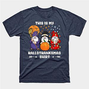 Halloween Thanksgiving Christmas Happy HalloThanksMas Gnomes T-Shirt TP1201