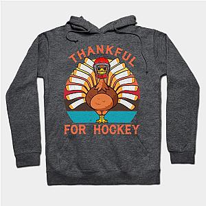 Game Vintage Thankful For Hockey Turkey Player Thanksgiving Hoodie TP1701