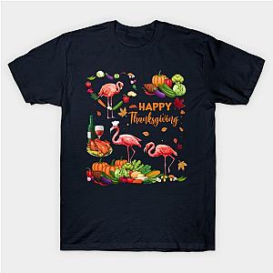 Happy Thanksgiving Lunch Lady Flamingo Lover Celebrate Party T-Shirt TP1201