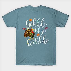 Gobble Til You Wobble Thanksgiving Paint Splatter T-Shirt TP1201