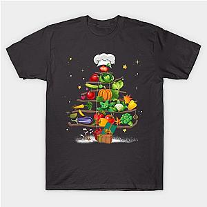 Funny Vegetable Christmas Tree Lunch Lady Xmas Chef Cooking T-Shirt TP1201