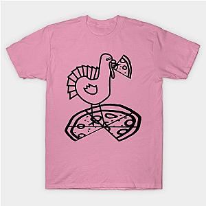 Funny Thanksgiving Turkey with Pizza Outline T-Shirt TP1201