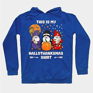 Halloween Thanksgiving Christmas Happy HalloThanksMas Gnomes Hoodie TP1701