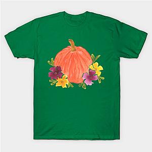 Fall Pumpkin and Flowers T-Shirt TP1201