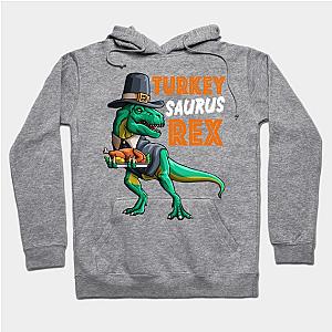 Turkey Saurus Rex Funny Thanksgiving Dinosaur Pilgrim Kids Hoodie TP1701