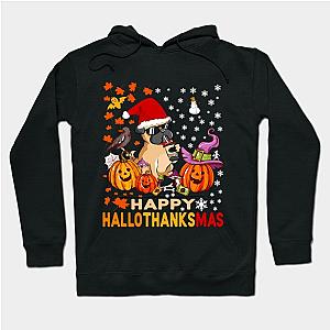 Funny Bulldog Halloween And Merry Christmas Happy Hallothanksmas Hoodie TP1701