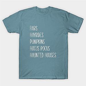 Fairs Hayrides Pumpkins Hocus Pocus Haunted Houses T-Shirt TP1201