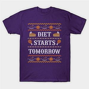 Diet Starts Tomorrow, Funny Ugly Thanksgiving Sweater T-Shirt TP1201