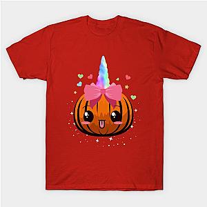 Cute Unicorn Pumpkin - unicorn halloween shirt kids - Cute Unicorn Pumpkin For Halloween Girls T-Shirt TP1201