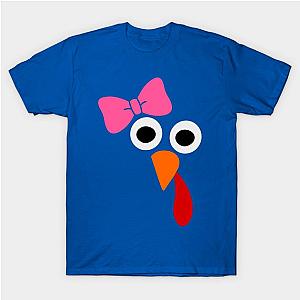 Cute Turkey Face with Pink Bow T-Shirt TP1201