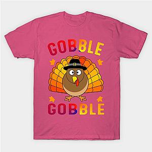 Cute Gobble Gobble Turkey Pilgrim Little Boys Thanksgiving T-Shirt TP1201