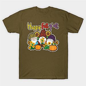 Cute Fall Autumn Gnome Elf Dwarf Thanksgiving T-Shirt TP1201