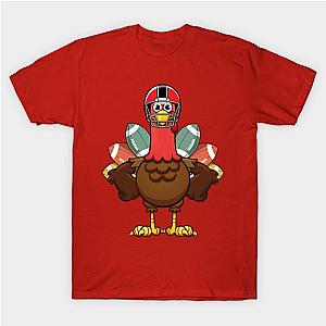 Cool Turkey Thanksgiving Football  Gobble Turkey Football T-Shirt TP1201