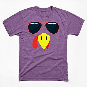 Cool Turkey Face Thanksgiving Wearing Sunglasses Funny Gift Idea for Turkey Day. T-Shirt TP1201