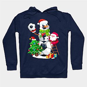 Christmas Soccer Snowman Funny Santa Hat Xmas Gift Hoodie TP1701