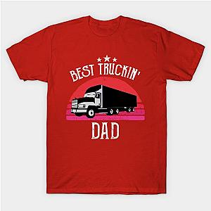 BEST TRUCKIN' DAD - Truck Driver - DAD gift - DAD's day christmas vintage retro T-Shirt TP1201