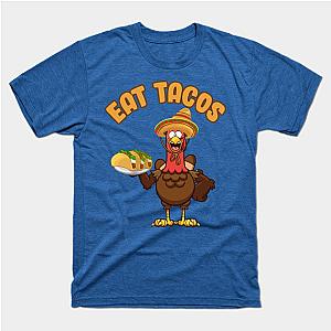 Turkey Eat Tacos Funny Mexican Sombrero Thanksgiving Xmas T-Shirt TP1201