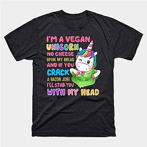 Vegan Unicorn Vegetarian Healthy Life I Only Eat Vegetables T-Shirt TP1201