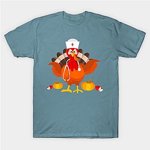 Thanksgiving Turkey Scrubs Tops For Women T-Shirt TP1201