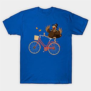 Thanksgiving Turkey Riding Bicycle Biker  Boys Kids funny T-Shirt TP1201