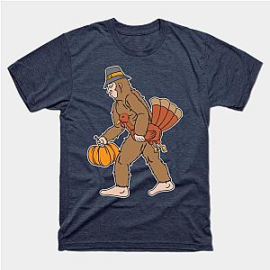 Thanksgiving Bigfoot With Pumpkin And Turkey Gift T-Shirt TP1201