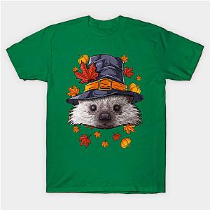 Thanksgiving Hedgehog Pilgrim Costume Fall Autumn T-Shirt TP1201