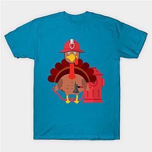 Thanksgiving Firefighter Turkey Funny Holiday T-Shirt TP1201