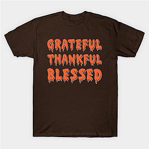 Spooky Thankful Grateful Blessed Halloween Thanksgiving T-Shirt TP1201