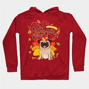 Pug Wearing Turkey Hat Fall Autumn Thanksgiving Hoodie TP1701