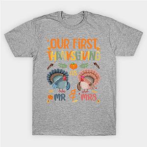 Our First Thanksgiving Mr And Mrs Couple Married 2020 Turkey T-Shirt TP1201