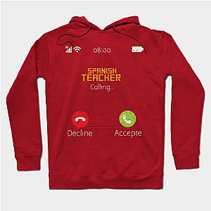 Spanish teacher calling vintage phone funny Hoodie TP1701