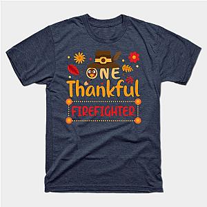 One Thankful Firefighter Thanksgiving Outfit gift T-Shirt TP1201