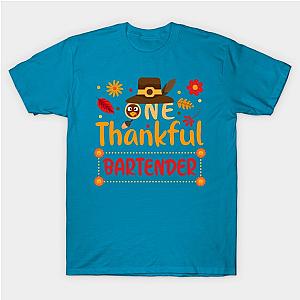 One Thankful Bartender Thanksgiving Outfit gift T-Shirt TP1201