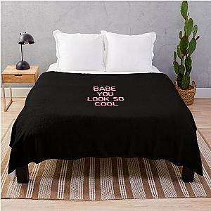 Babe You Look So Cool Black Throw Blanket RB2510