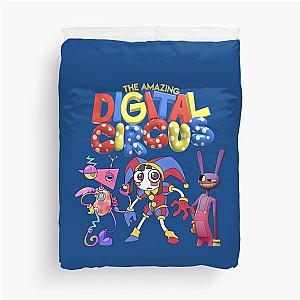 Digital Circus Graphic Cartoon Shirt, Pomni Circus, Ragatha Circus, Jax, Zooble, Digital Circus Print, Amazing Digital Duvet Cover