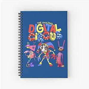 Digital Circus Graphic Cartoon Shirt, Pomni Circus, Ragatha Circus, Jax, Zooble, Digital Circus Print, Amazing Digital Spiral Notebook