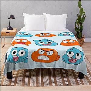 The amazing world of Gumball™, Gumball & Darwin faces features Throw Blanket