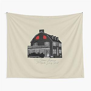 Scary Amityville Horror House Eyes Tapestry