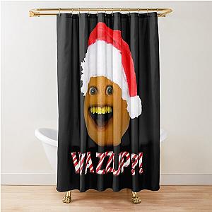 Annoying Orange Smiling Santa Hat Shower Curtain