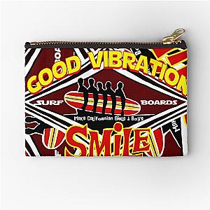 Good vibration surfboard Beach Boys Surfing smile pop art tribute art collage  Zipper Pouch