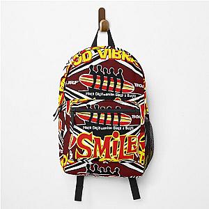 Good vibration surfboard Beach Boys Surfing smile pop art tribute art collage  Backpack