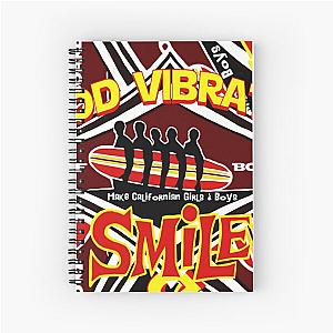 Good vibration surfboard Beach Boys Surfing smile pop art tribute art collage  Spiral Notebook