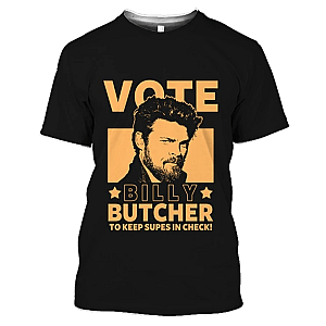 The Boys T-Shirts - Vote Billy Butcher To Keep Supes In Check Classic T-Shirt